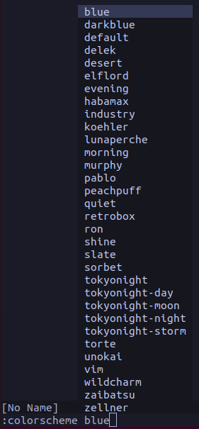 TABキーでNeovim colorscheme選択