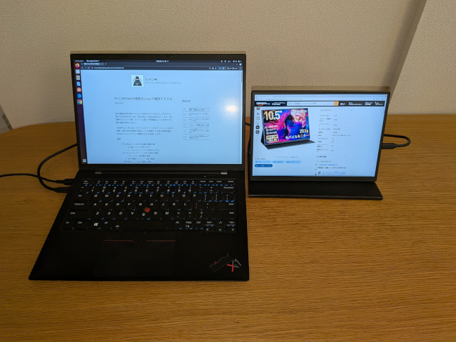 PCのDPポートとDopesplayのDPポートをUSB-C接続