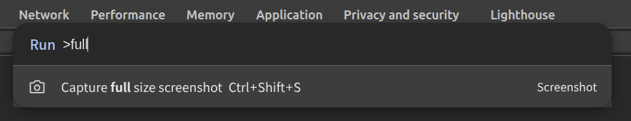 Chrome developer tools capture full size screenshot