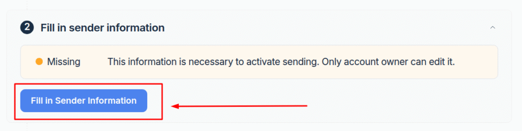 Mailtrap Sender information
