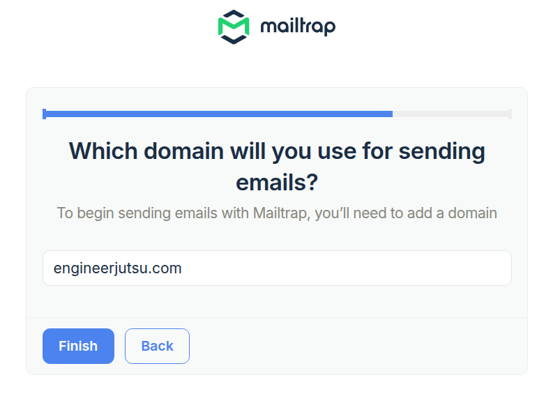 Mailtrap sending from domain