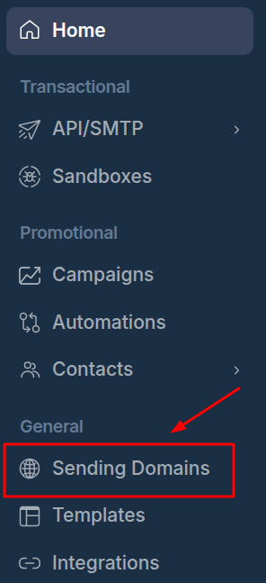 Mailtrap sending domains