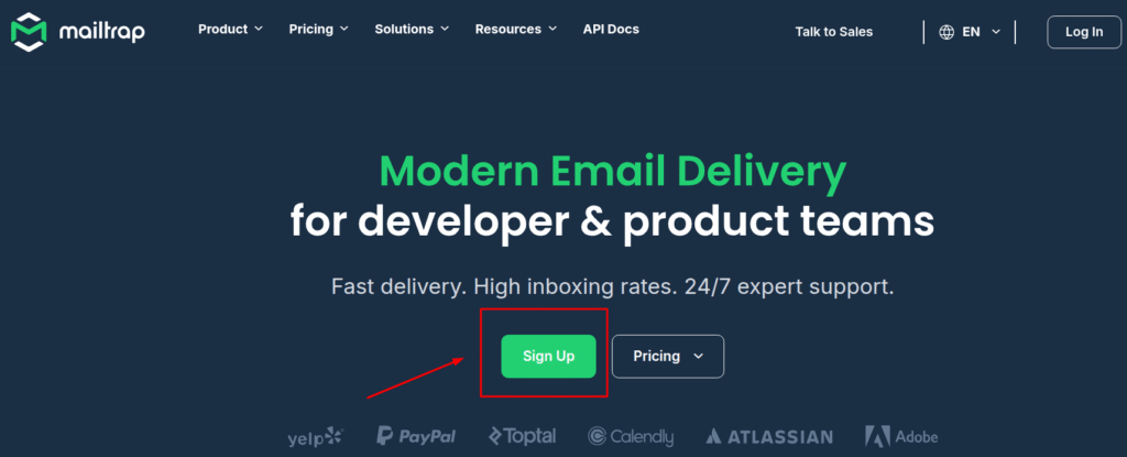 Mailtrap official website
