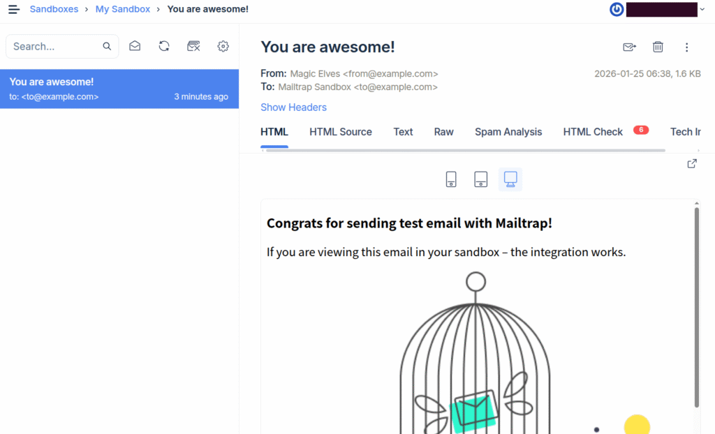 Mailtrap sandbox