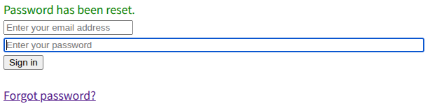 パスワードリセットメッセージ