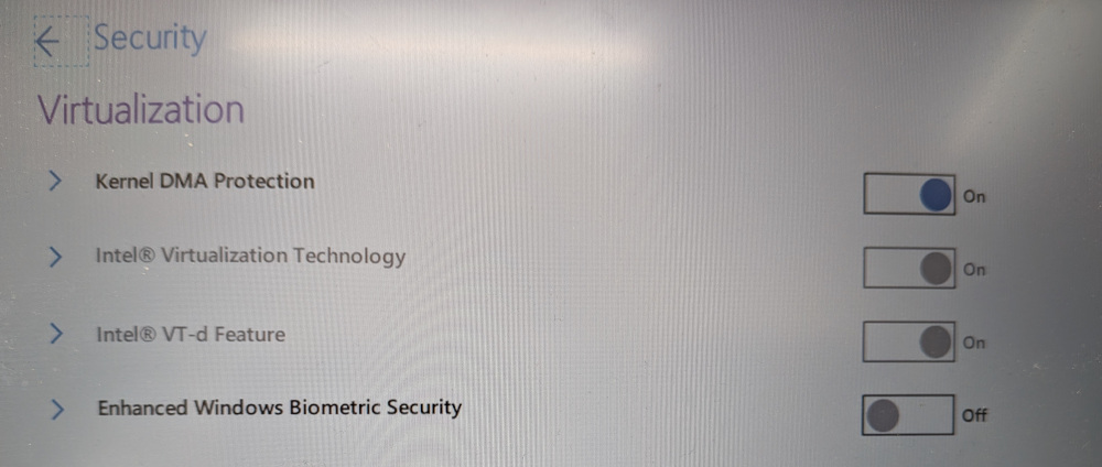 Intel CPU BIOS仮想化設定