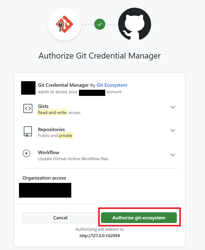 Git Credential ManagerをGithubで認証