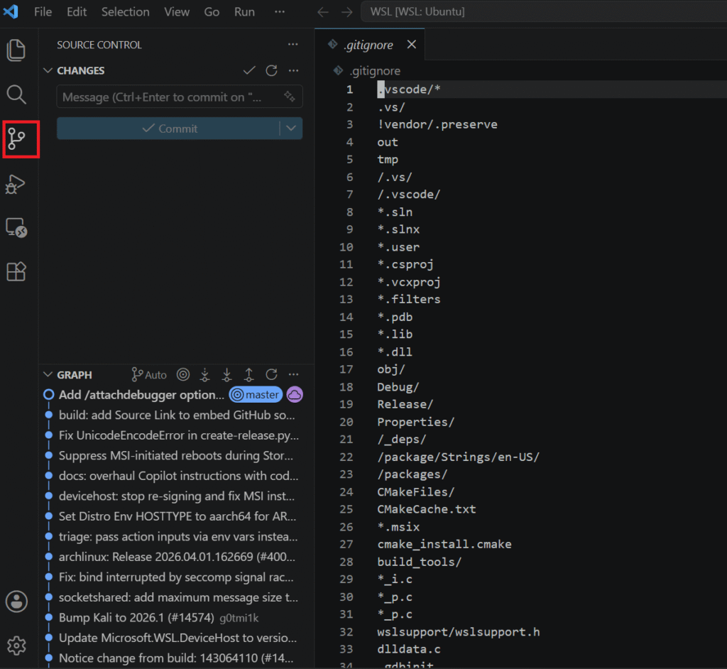 VS CodeでWSLのGit操作