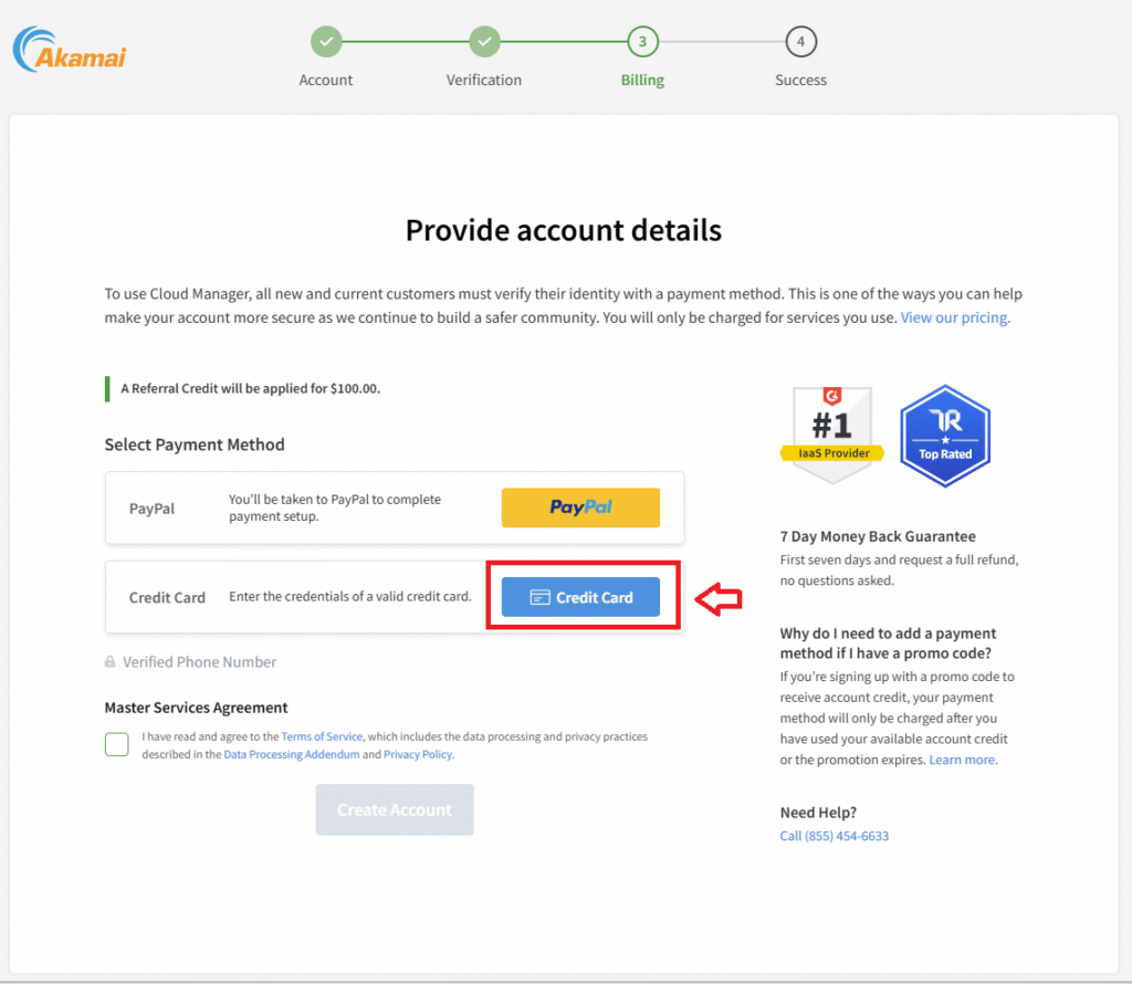 Akamai payment method